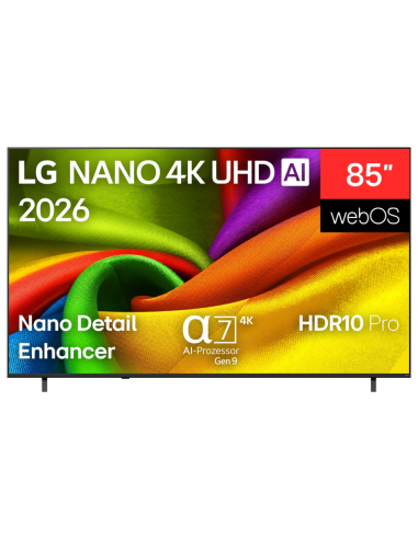 TV LG NANO 4K UHD AI 85NU8E0B3LA 85" 4K UHD 60HZ SMART TV WebOS HDR10