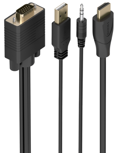 CABLE CONVERSOR AISENS SVGA/M+JACK 3.5/M+USB-A/M A HDMI A/M 1.5M