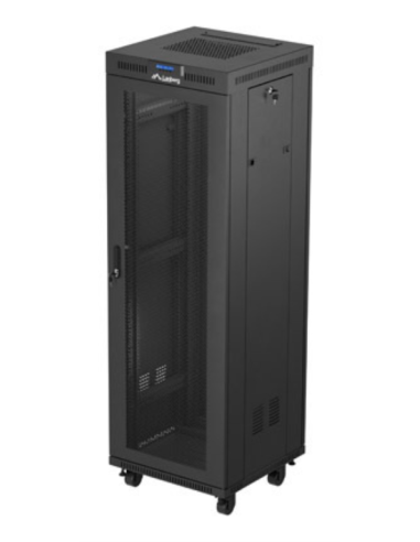 ARMARIO LANBERG RACK 19" 37U 600X600 FLAT PACK PUERTA PERFORADA CON LCD