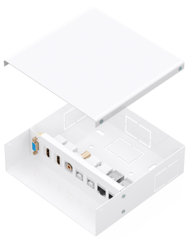 CAJA CONEXIONES AISENS VGA+JACK3.5+2xHDMI+2xUSB-B+2xRJ45 CAT.6A STP BLANCO