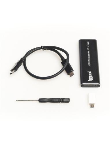 Iggual caja externa usb-c 3.1 ssd m.2 nvme y sata