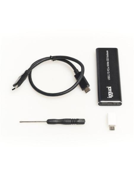 Iggual caja externa usb-c 3.1 ssd m.2 nvme y sata