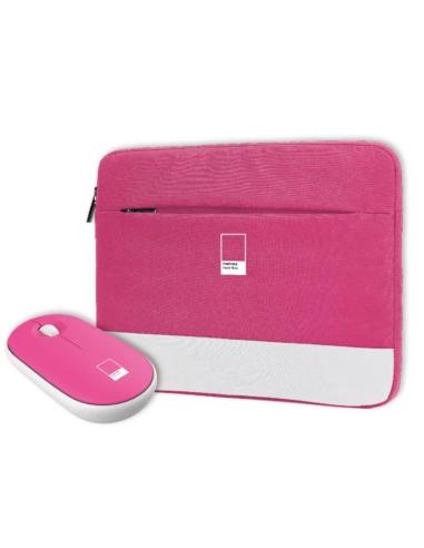 Celly kit sleeve pantone + raton 15,6" rosa