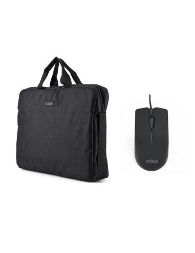 Nilox maletín 15.6"negro+ratón usb 1000dpi