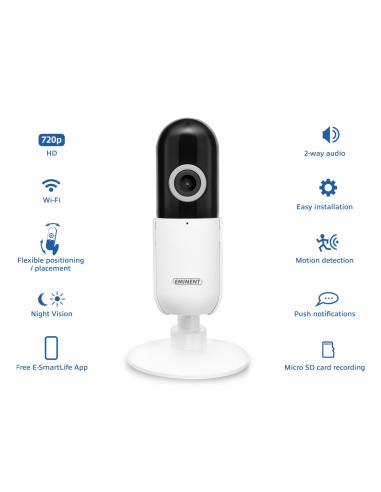 CAMARA EMINENT IP FIJA INTERIOR / AUDIO 2 VIAS / WIFI HD BLANCA / EM6400