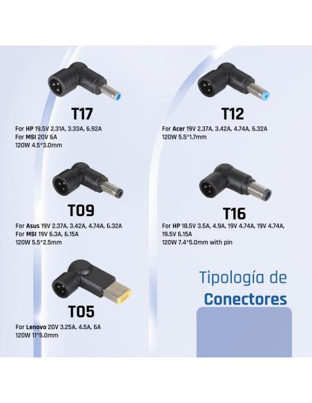 Iggual cargador universal automático cua-5t-120w