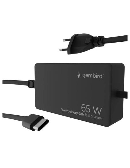 Gembird cargador rápido usb tipo c pd de 65 w gan