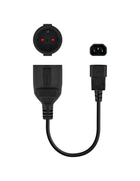Nanocable cable adaptador c14/m a cee7/h, 25cm