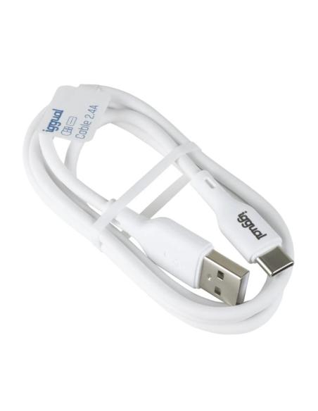 Iggual cable usb-a/usb-c 100 cm blanco