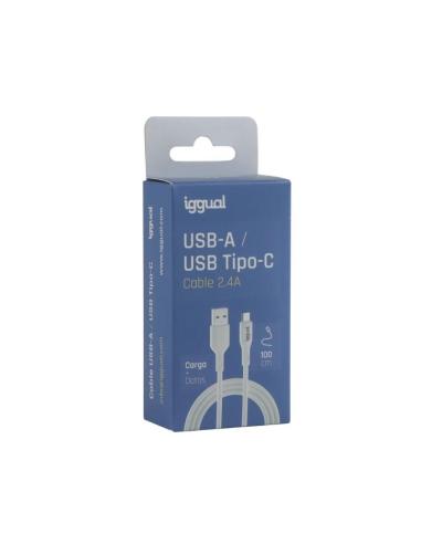 Iggual cable usb-a/usb-c 100 cm blanco