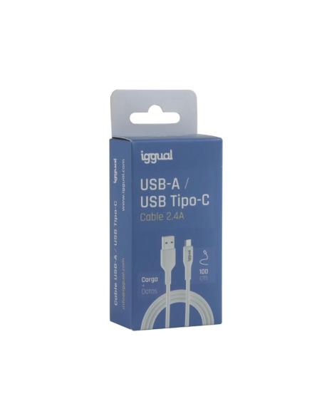 Iggual cable usb-a/usb-c 100 cm blanco