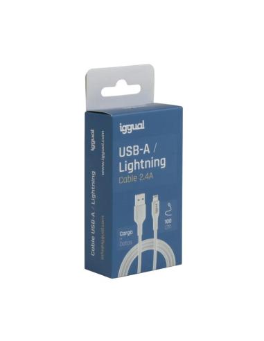 Iggual cable usb-a/lightning 100 cm blanco