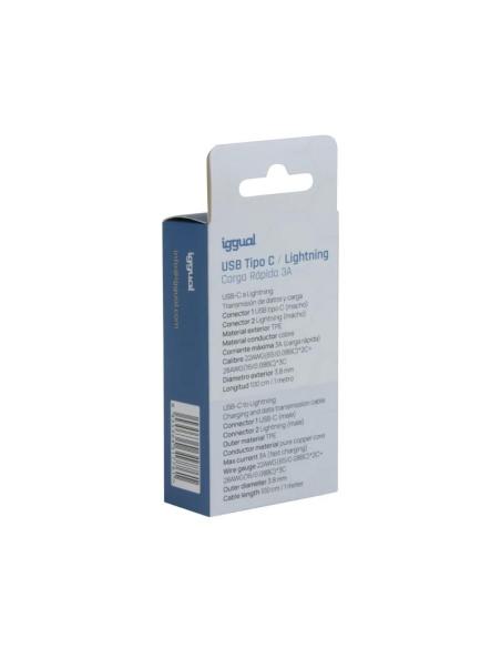 Iggual cable usb-a/lightning 100 cm blanco