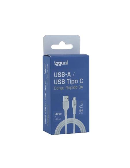 Iggual cable usb-a/usb-c 100 cm blanco q3.0 3a