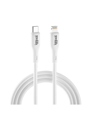 Iggual cable usb-c/lightning 100 cm blanco q3.0 3a