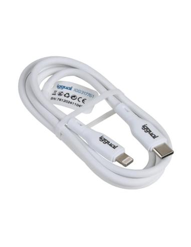 Iggual cable usb-c/lightning 100 cm blanco q3.0 3a