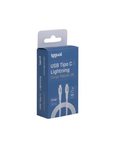 Iggual cable usb-c/lightning 100 cm blanco q3.0 3a