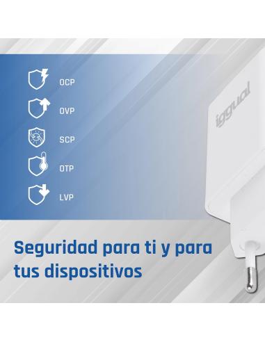 Iggual cargador rápido de pared usb pd tipo c 30w