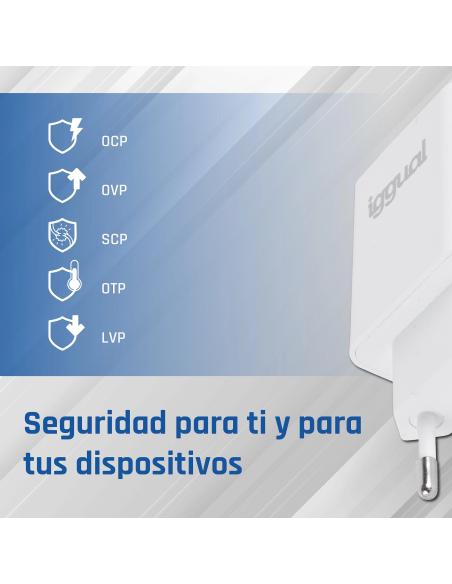 Iggual cargador rápido de pared usb pd tipo c 30w