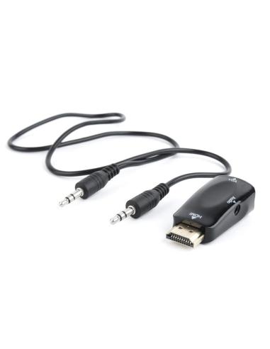 ADAPTADOR CONVERSOR GEMBIRD DE DIGITAL A ANALOGICO HDMI-M A VGA-H CON AUDIO / NEGRO / A-HDMI-VGA-02