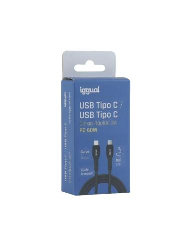 Iggual cable usb-c a tipo c 60w 3a 100 cm trenzado