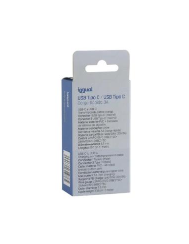Iggual cable usb-c a tipo c 60w 3a 100 cm trenzado