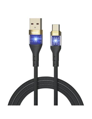 Iggual cable usb-a a tipo c 3a 100 cm trenzado led