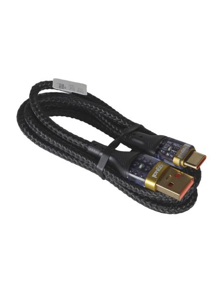 Iggual cable usb-a a tipo c 3a 100 cm trenzado led