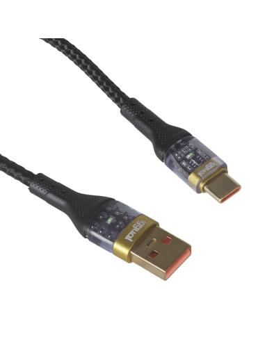 Iggual cable usb-a a tipo c 3a 100 cm trenzado led