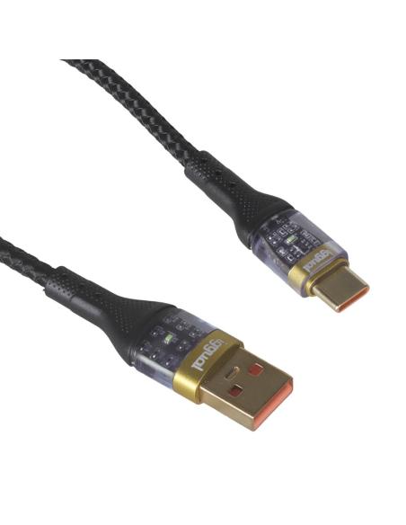 Iggual cable usb-a a tipo c 3a 100 cm trenzado led