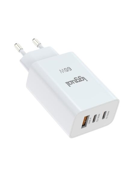 Iggual cargador triple usb-a + 2 x tipo c gan 65w