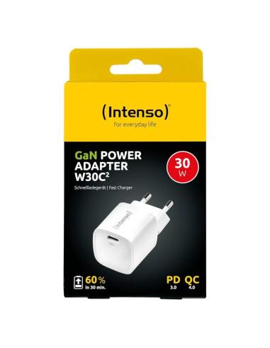 Intenso | cargador pared gan w30c² usb-c blanco