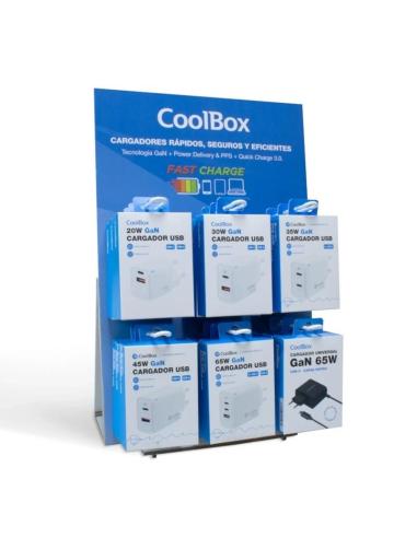 Coolbox pack 12 cargadores gan2 + expositor