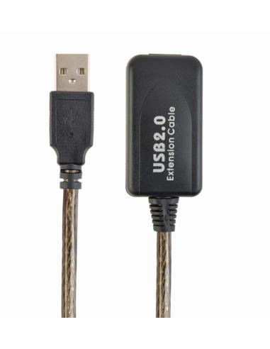 CABLE USB GEMBIRD A/A M/H ALARGADOR 10 M. CON AMPLIFICADOR USB ACTIVO / NEGRO / UAE-01-10M