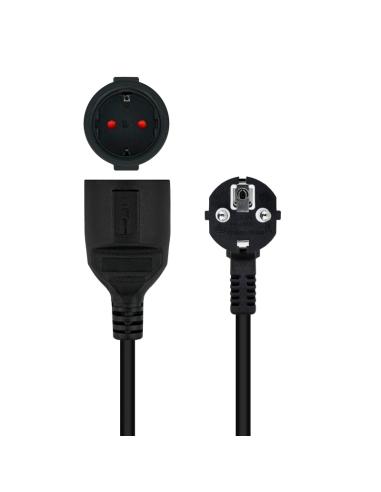 Nanocable cable alim. alargador schuko negro 2 m