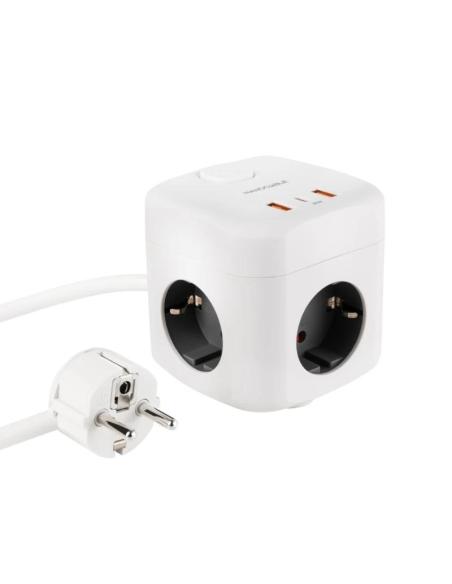 Nanocable base de enchufe con 3 usb c/ interruptor