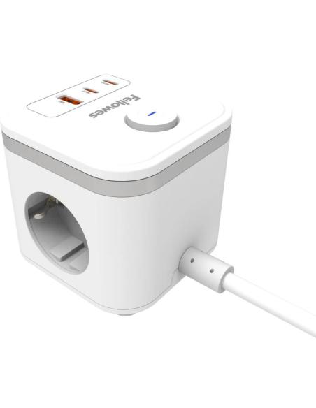 Fellowes cubo multienchufe usb blanco