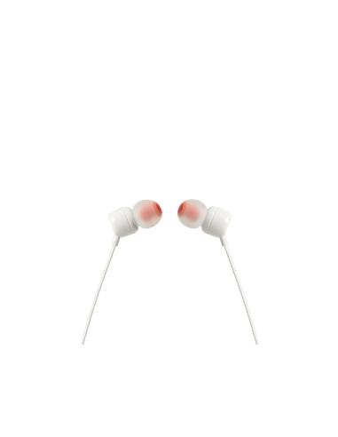 AURICULAR C/MICROFONO JBL INTRAUDITIVO T110 BLANCO / JACK 3.5 MM / JBLT110WHT