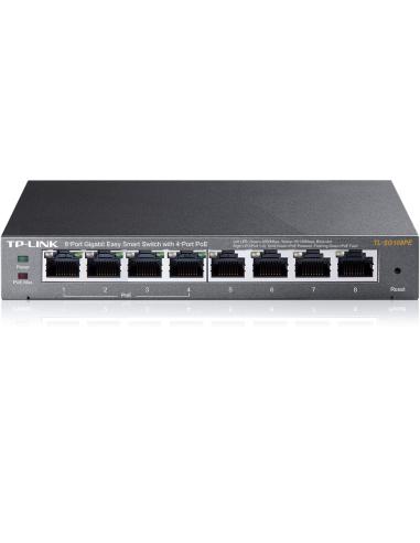 SWITCH TP-LINK EASY SMART METALICO 8 PUERTOS / 4 X POE / 10/10/1000 TL-SG108PE