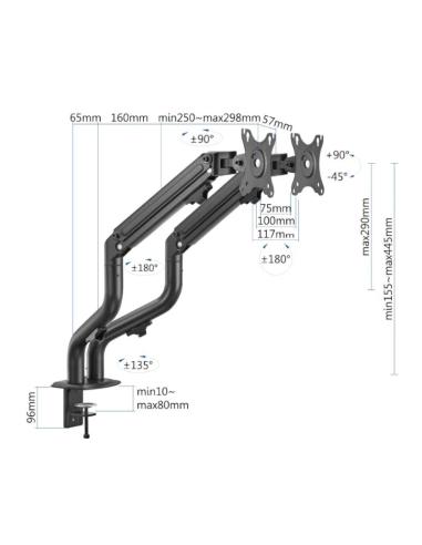 Iggual spmp02 soporte pinza 2 monitores 17"-32"pro