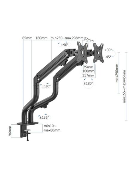 Iggual spmp02 soporte pinza 2 monitores 17"-32"pro
