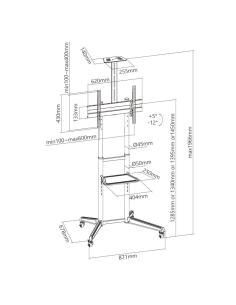 Ewent ew1539 soporte suelo con ruedas tv 37" a 70" 2