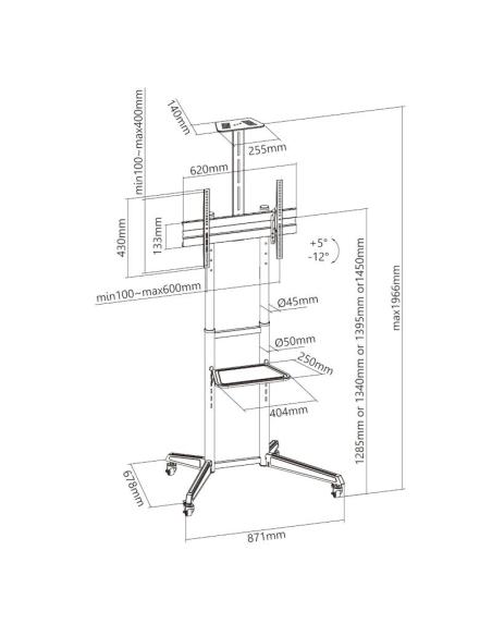 Ewent ew1539 soporte suelo con ruedas tv 37" a 70"