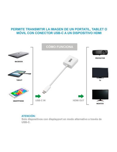 Nanocable conversor usb-c a hdmi 4k, 15 cm