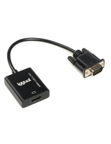 Iggual adaptador vga a hdmi + audio + microusb