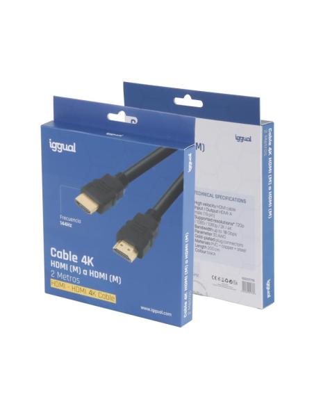 Iggual cable hdmi - hdmi 2.0 4k@60hz 2 metros