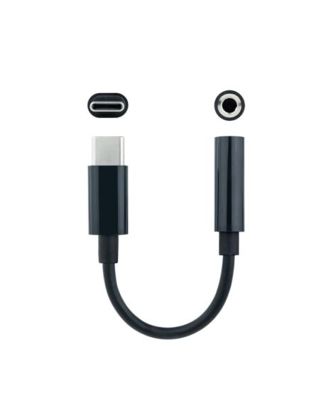 Nanocable adaptador audio usb-c/m a jack/h, negro