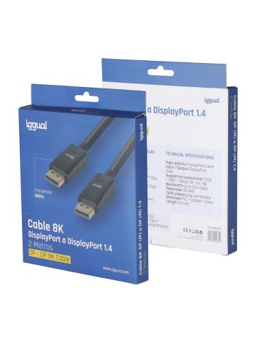 Iggual cable displayport (m) 1.4 8k@60hz 2 metros