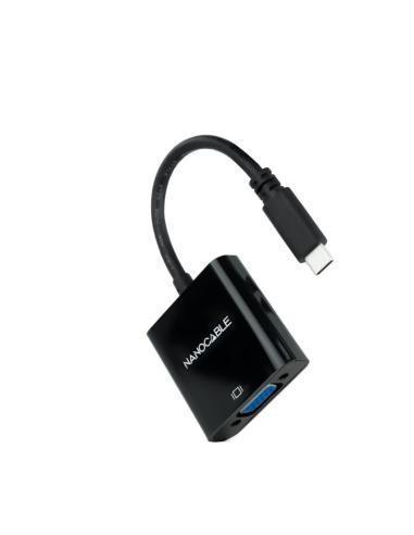 Nanocable conversor usb-c/m a vga/h negro 10cm