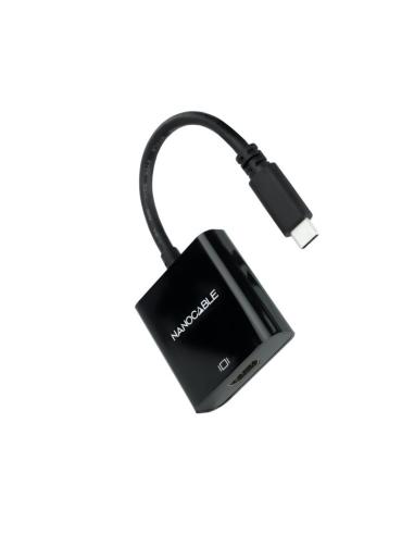 Nanocable conversor usb-c/m a hdmi/h negro 15cm